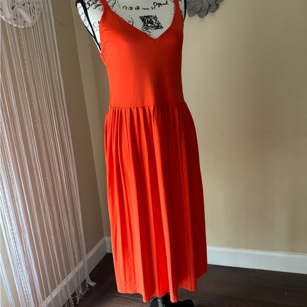 Zara Orange Sleeveless V-Neck Sundress